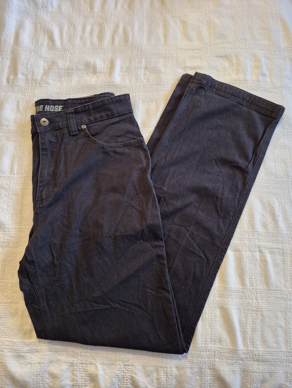 Duluth Trading Co men's 34 x 34 black Fire Hose men's work pants EUC